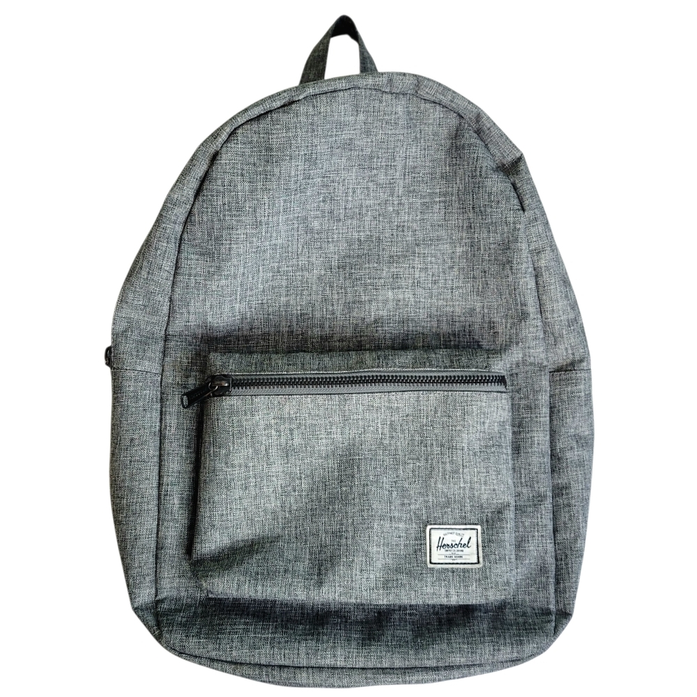 Hershel Settlement Backpack Bag Gray Red Crosshatch Tote Classic Travel Zipper